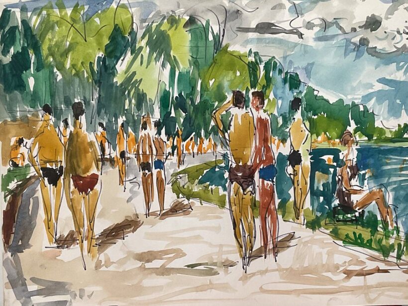 Varga József (1922-2021): Strandolók II., 1971