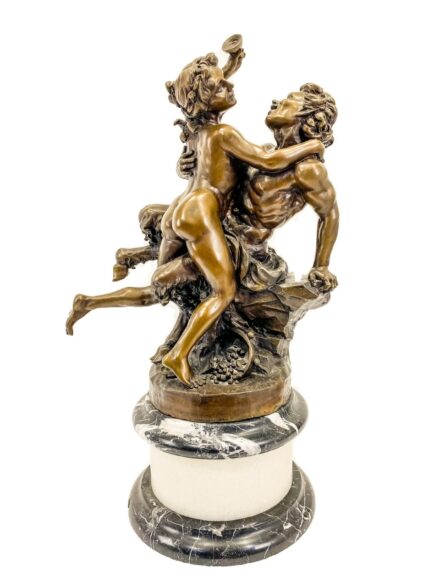 Egy nimfa és szatír bronz figurális csoportja, Jean Michel Clodion (1738-1814) után