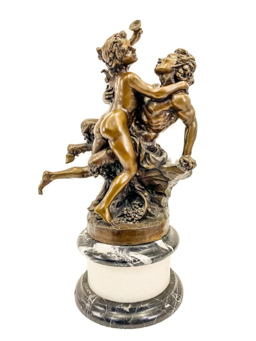 Egy nimfa és szatír bronz figurális csoportja, Jean Michel Clodion (1738-1814) után