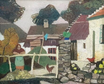 Scholz Erik (1926-1995): Kerítésnél