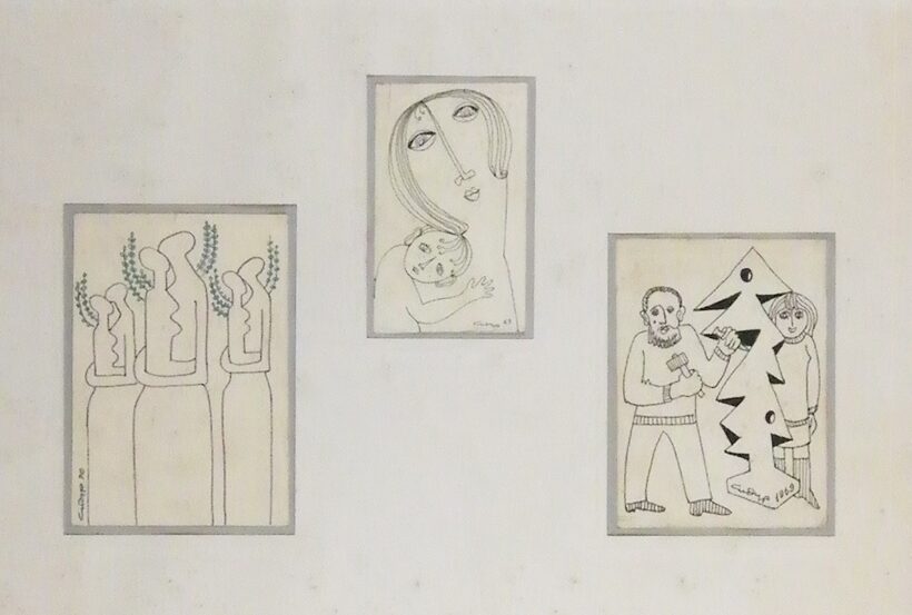 Olvashatatlan szignó: 3db grafika, 1969-70