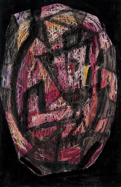 Papp Oszkár (1925-2011): Rőt kristályfej, 1961