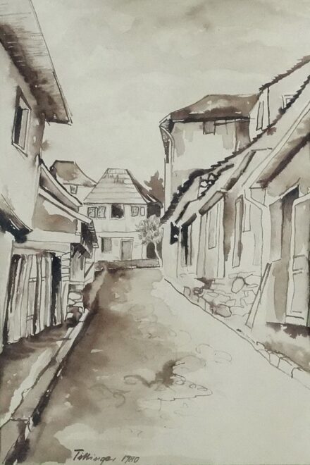 Olvashatatlan szignó: Utcakép, 1980