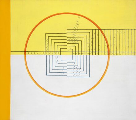 Vajda Júlia (1913-1982): Piros kör osztott térben, 1978