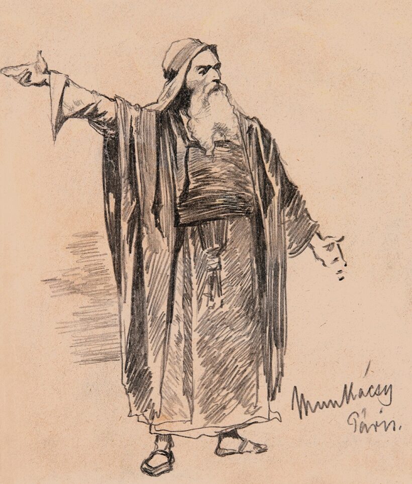 Munkácsy Mihály (1844-1900): Tanulmány a Krisztus Pilátus előtt című képhez (Kajafás)