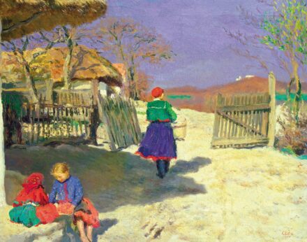 Glatz Oszkár (1872-1958): Parasztudvarban, 1914