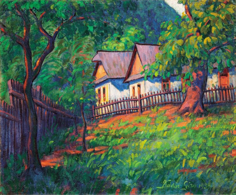 Kádár Géza (1878-1952): Nagybányai házak (Veresvíz), 1938