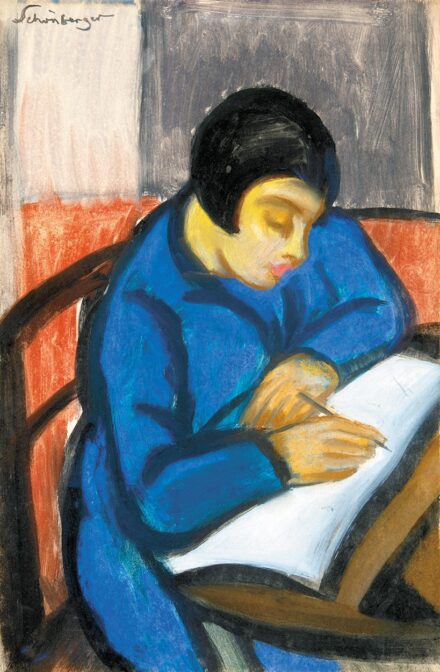 Schönberger Armand (1885-1974): Kék ruhás nő