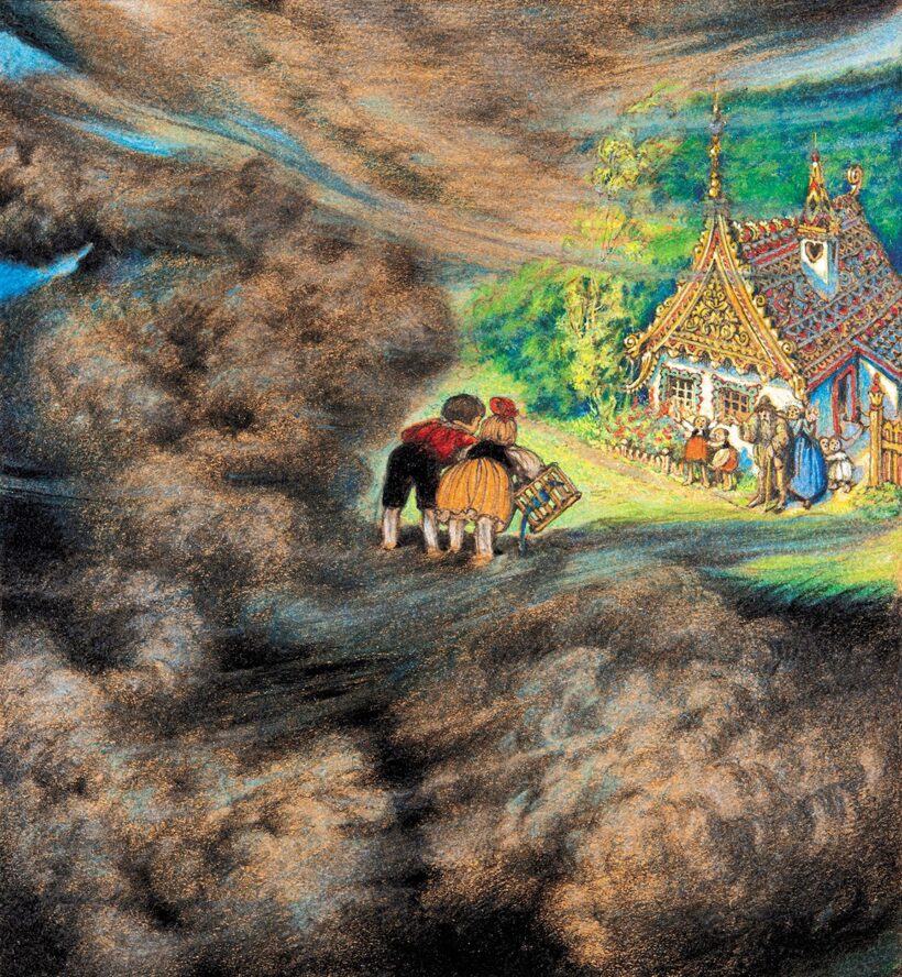 Jaschik Álmos (1885-1950): A tündér palotája (Illusztráció Maetterlinck Kék madár c. művéhez)