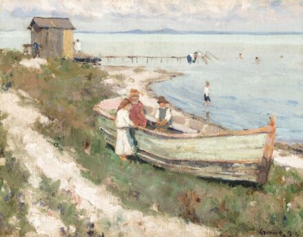 Czencz János: Csónakok a folyóparton, 1913