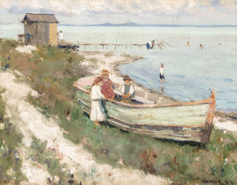 Czencz János: Csónakok a folyóparton, 1913
