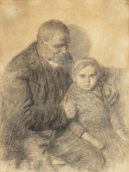 Glatz Oszkár: Nagypapa és unokája, 1925