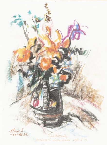 Holló László: Virágcsendélet bokályban, 1971