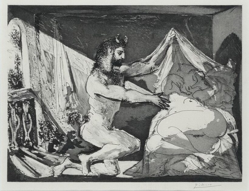 Pablo Picasso (1881-1973): Faune devailant une femme
