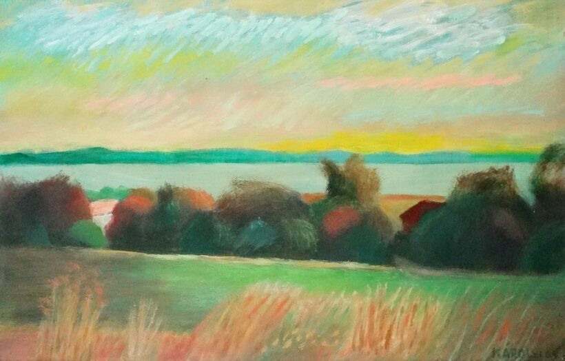 Károlyi Ernő (1923-2016): Sárguló balatoni táj (Almádi), 2009