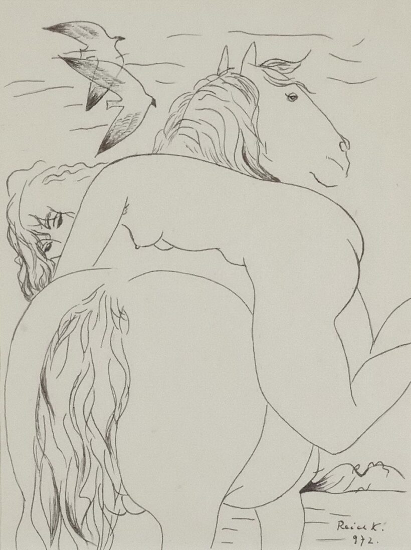 Reich Károly (1922 - 1988): Akt lóval, 1972