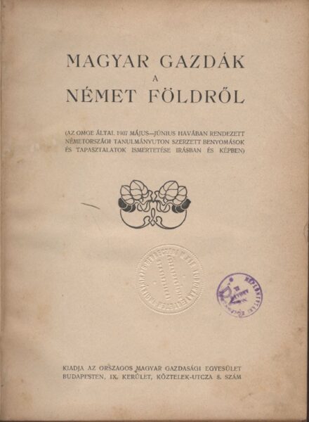 Buday Barna Buday Barna: Magyar gazdák a német földről.