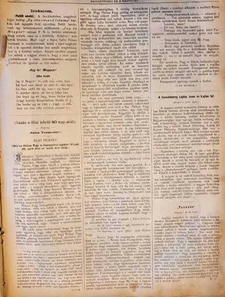 Gyermek- és ifjúsági művek. Verne, Jules Gyermek- és ifjúsági művek. Verne, Jules: Utazás a föld körül 80 nap alatt. In: Magyarország és a Nagyvilág. 1873. február 16 - június 15. (7-24. sz.) Teljes. Első magyar nyelvű közlés.