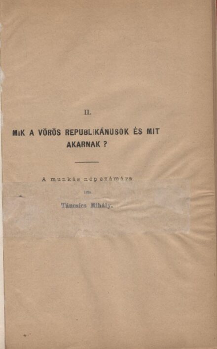 Táncsics Mihály Táncsics Mihály: Mik a vörös republikánusok és mit akarnak?