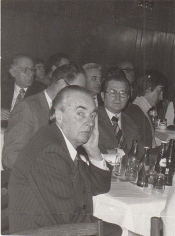 Mándy Iván író és Fodor András költő. Mándy Iván író és Fodor András költő.