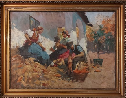 Vízkeleti Witman Eta (1882 - 1962) Vízkeleti Witman Eta (1882 - 1962): Falusi udvar. Jelzett.