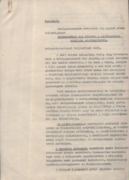 Adorján János (1900-1949) Adorján János (1900-1949) államtitkár gépelt, aláírt javaslata agrrárpolitikai javaslata 1945-ből. Veres Péter hagytékából.