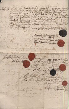 Egyezséglevél 1773-ból. Egyezséglevél 1773-ból.