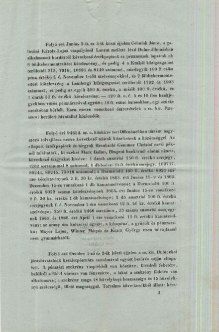 Kőrözvény 1864-ből. Kőrözvény 1864-ből.