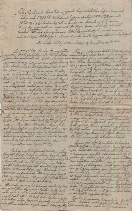 Luprik József gombkötő mester válóperes panaszleve Páli Rozália ellen 1804-ből. Luprik József gombkötő mester válóperes panaszleve Páli Rozália ellen 1804-ből.
