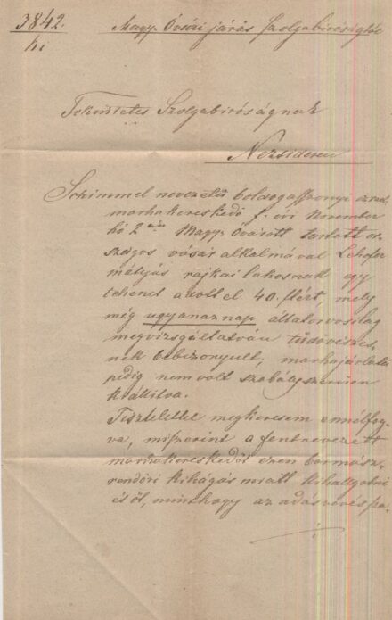 A magyaróvári szolgabíróság levele a nezsideri szolgabíróhoz 1875-ből. A magyaróvári szolgabíróság levele a nezsideri szolgabíróhoz 1875-ből.