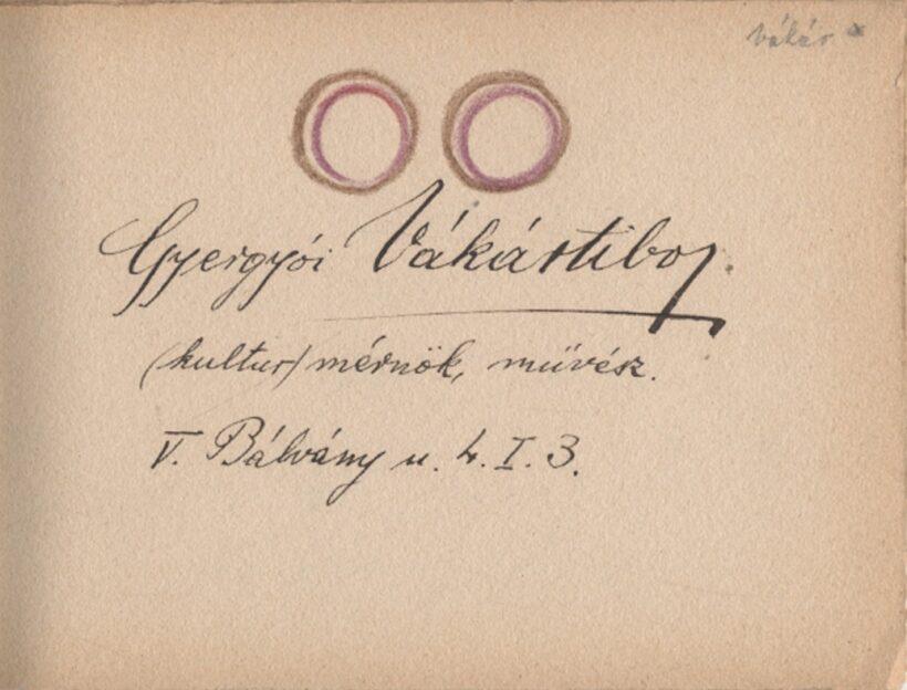 Vákár Tibor (1908 - 2002)  Vákár Tibor (1908 - 2002) festő, építész, grafikus aláírás emlékfüzete 1926-ból osztálytársaitól a 10 éves találkozón.