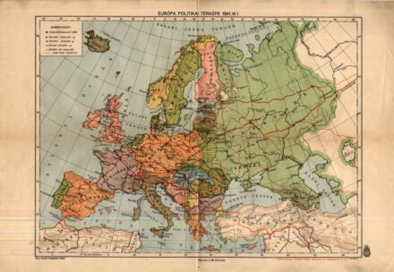 Európa politikai térképe. 1941. VI. 1.  Európa politikai térképe. 1941. VI. 1.