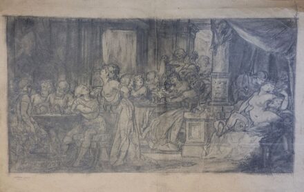 Grafika. Frecskay László (1844-1916) Grafika. Frecskay László (1844-1916): Dévaj társaság. Ceruza, papír. J.n.