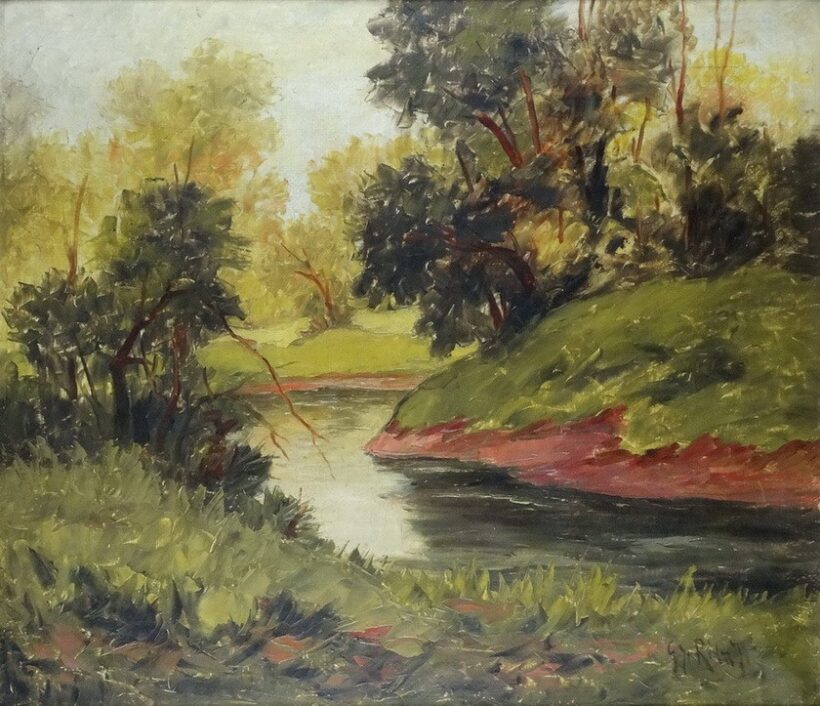 Gy. Riba János (1905-1973): Patakparti táj