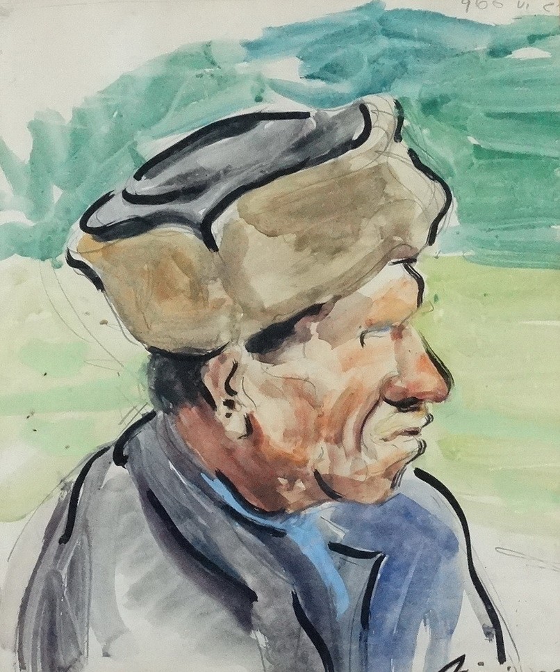 Móricz Margit (1902-1990): Kucsmás férfi, 1960