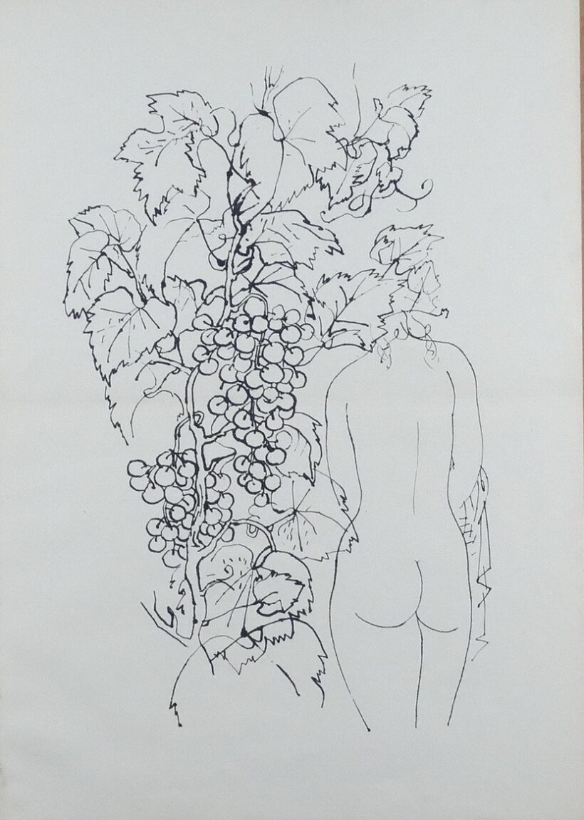 Reich Károly (1922 - 1988): Akt szőllővel