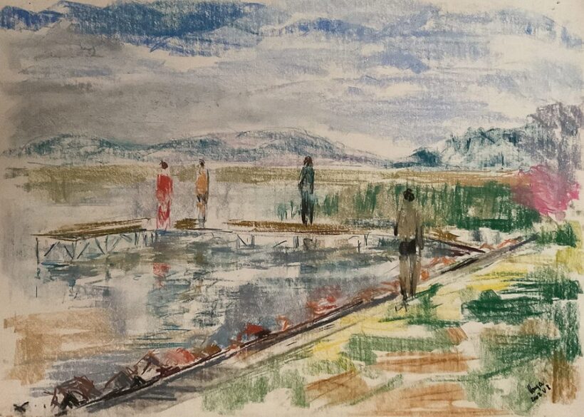 Varga József (1922-2021): Balatonparton II., 2002