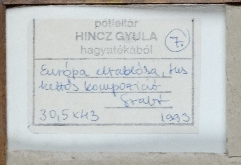 Hincz Gyula (1904 - 1986) : Európa elrablása, 1993 - Image 2