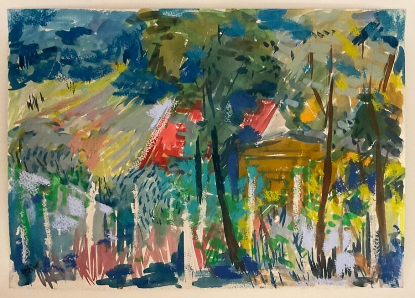 Varga József (1922-2021): Erdei házikó, 1982
