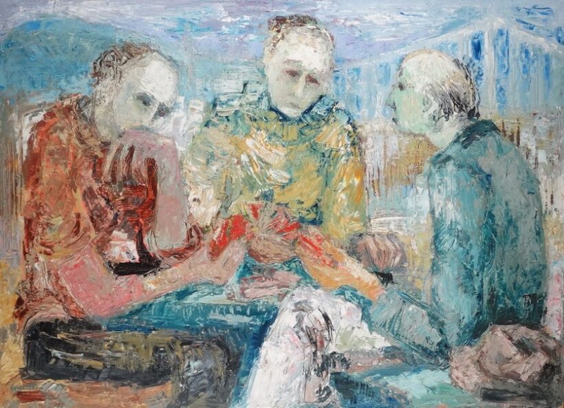 Varga József(1922-2021): Kártyázók, 1985