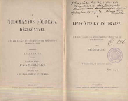 Cholnoky Jenő Cholnoky Jenő: A levegő fizikai földrajza.