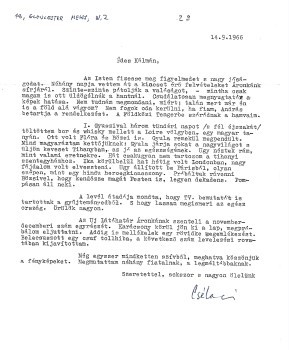 Szabó László, Cs(ekefalvi)  Szabó László, Cs(ekefalvi) (1905-1984) író, kritikus gépelt, aláírt levele Tompa Kálmán, orvos, neves műgyűjtő számára 1966-ból.