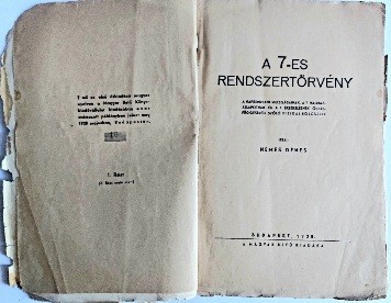 Spiritizmus. Nemes Dénes Spiritizmus. Nemes Dénes: A 7-es rendszertörvény. A naprendszer mozgásainak, a 7 halmaz állapotnak és a 7 érzékelésnek összefüggéséről szóló fizikai bölcselet.  Számozott példány.