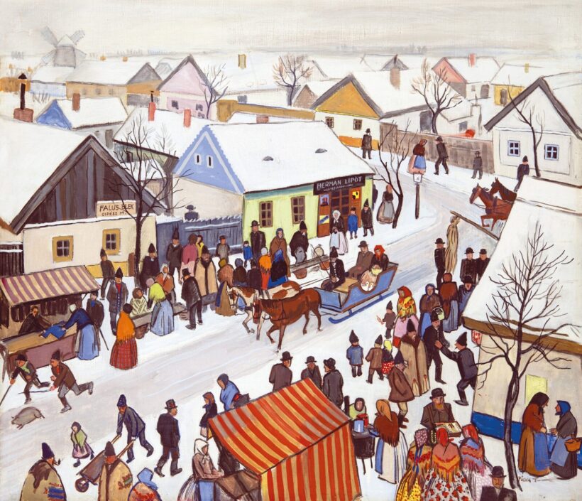 Pólya Tibor (1886-1937): Utcai forgatag Szolnokon