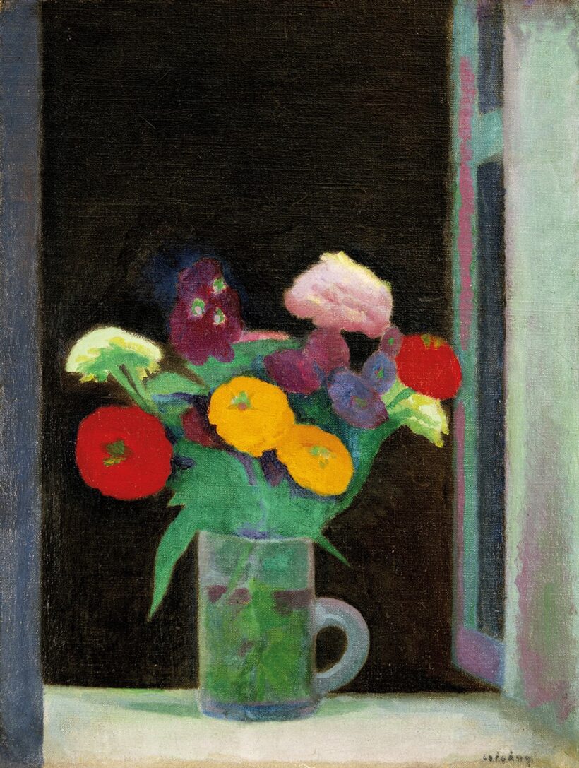 Czigány Dezső (1883-1938): Virágok ablakban, 1908 körül