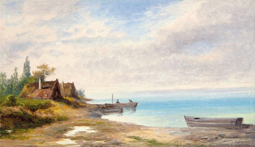 Telepy Károly (1828-1906): Halászkunyhók Fonyódnál, 1903