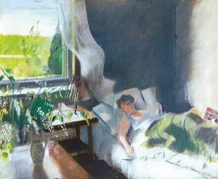 Bernáth Aurél (1895-1982): Alice ágyban Ábrahámban, 1956