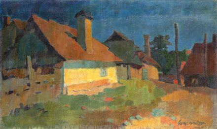 Nagy Oszkár (1883-1965): Napsütötte utca Nagybányán