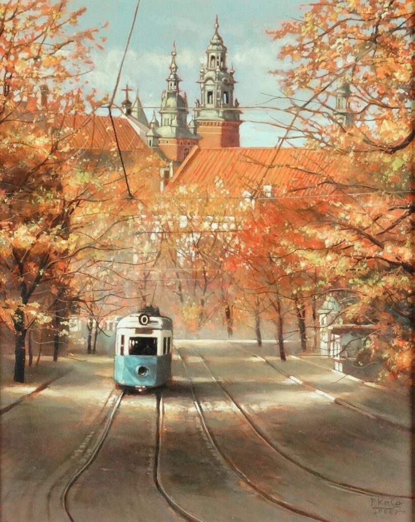 F.Kele jelzéssel : Krakkói utca villamossal