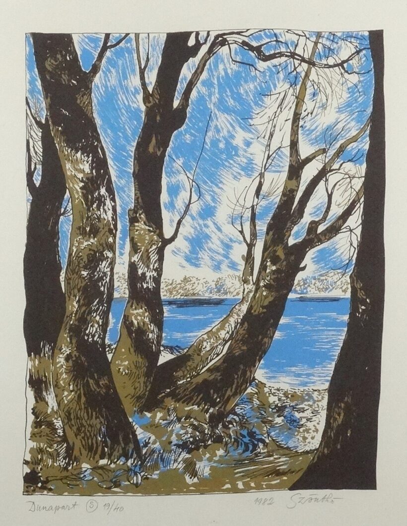 Szánthó Imre (1925-1998) : Szentendrei dunapart 1982. 19/40